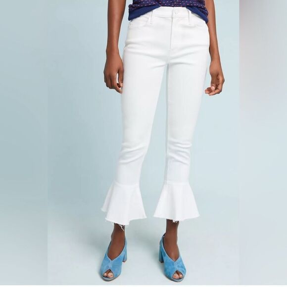 MOTHER Denim - MOTHER Cha Cha Fray Jeans in Glass Slipper White- Size 26